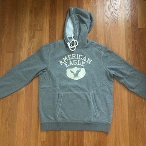 Grey American Eagle Hoodie, Large